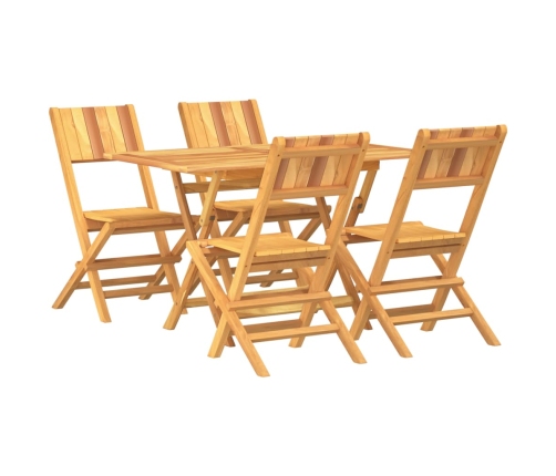 Juego de comedor para jardín 5 piezas madera maciza de teca
