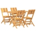 Juego de comedor para jardín 5 piezas madera maciza de teca