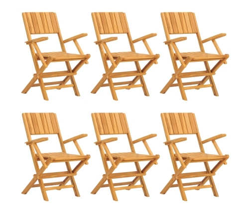 Juego de comedor de jardín 7 piezas madera maciza de teca