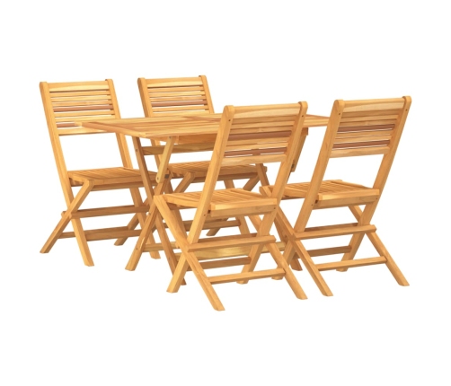 Juego de comedor para jardín 5 piezas madera maciza de teca