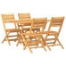 Juego de comedor para jardín 5 piezas madera maciza de teca