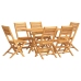Juego de comedor de jardín 7 piezas madera maciza de teca