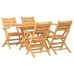 Juego de comedor para jardín 5 piezas madera maciza de teca