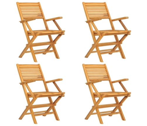 Juego de comedor para jardín 5 piezas madera maciza de teca