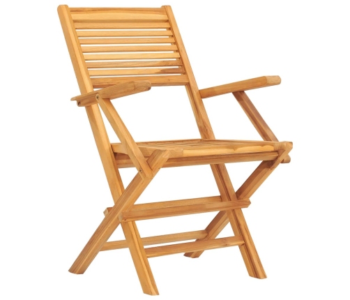 Juego de comedor para jardín 5 piezas madera maciza de teca