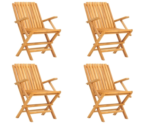 Juego de comedor para jardín 5 piezas madera maciza de teca