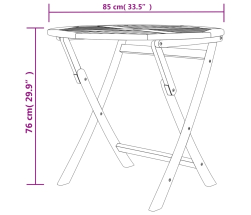 Juego de comedor para jardín 5 piezas madera maciza de teca