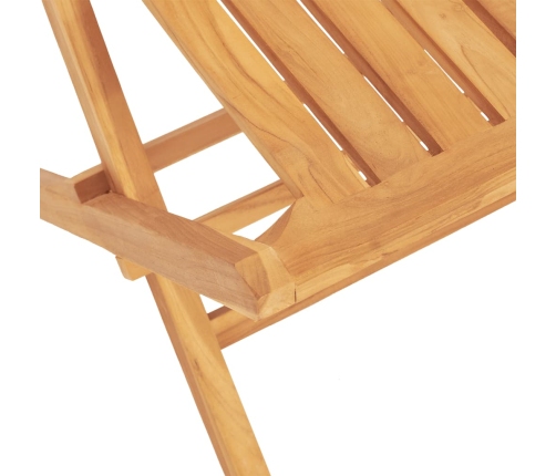 Juego de comedor para jardín 5 piezas madera maciza de teca