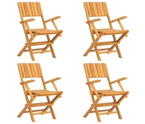 Juego de comedor para jardín 5 piezas madera maciza de teca