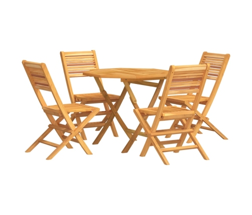 Juego de comedor para jardín 5 piezas madera maciza de teca