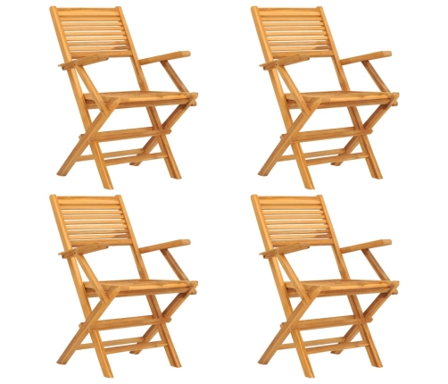 Juego de comedor para jardín 5 piezas madera maciza de teca