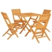Juego de comedor para jardín 5 piezas madera maciza de teca
