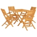 Juego de comedor para jardín 5 piezas madera maciza de teca
