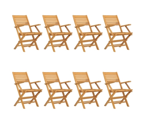 Sillas de jardín plegables 8 uds madera maciza teca 55x62x90 cm