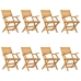 Sillas de jardín plegables 8 uds madera maciza teca 55x62x90 cm