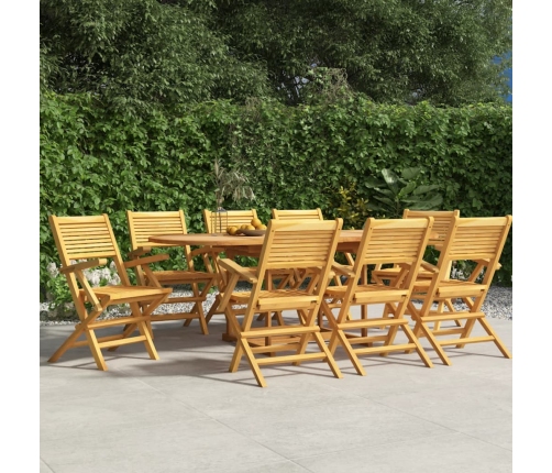 Sillas de jardín plegables 8 uds madera maciza teca 55x62x90 cm