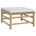 Set de muebles de jardín 6 piezas bambú con cojines gris claro