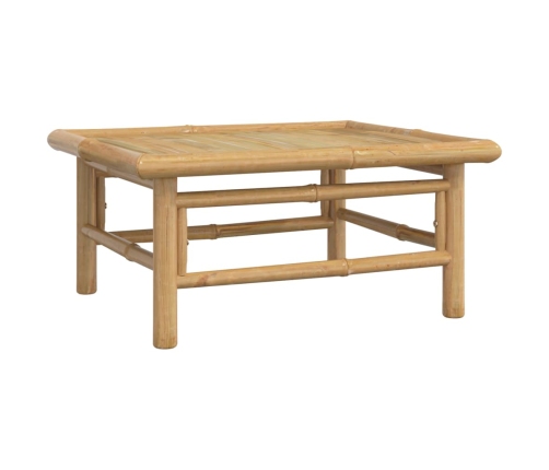 Set de muebles de jardín 6 piezas bambú con cojines gris claro