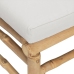 Set de muebles de jardín 7 piezas bambú y cojines gris claro