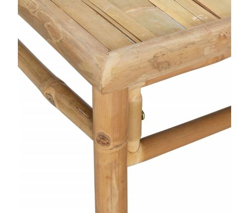 Set de muebles de jardín 6 piezas bambú con cojines gris claro