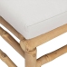 Set de muebles de jardín 7 piezas bambú y cojines gris claro