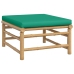 Set de muebles de jardín 6 piezas bambú con cojines verde