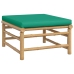 Set de muebles de jardín 6 piezas bambú con cojines verde
