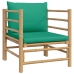 Set de muebles de jardín 12 piezas bambú con cojines verde
