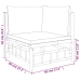 Set de muebles de jardín 4 piezas bambú y cojines blanco crema
