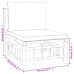 Set de muebles de jardín 7 piezas bambú y cojines blanco crema