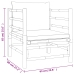Set de muebles de jardín 7 piezas bambú y cojines blanco crema
