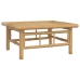 Set de muebles de jardín 6 piezas bambú y cojines blanco crema