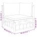 Set de muebles de jardín 12 piezas bambú y cojines blanco crema
