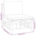 Set de muebles de jardín 12 piezas bambú y cojines blanco crema