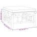 Set de muebles de jardín 12 piezas bambú y cojines blanco crema