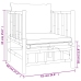 Set de muebles de jardín 7 piezas bambú y cojines blanco crema