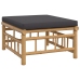 Set de muebles de jardín 6 piezas bambú con cojines gris oscuro