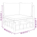 Set de muebles de jardín 6 piezas bambú con cojines gris oscuro