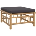 Set de muebles de jardín 6 piezas bambú con cojines gris oscuro