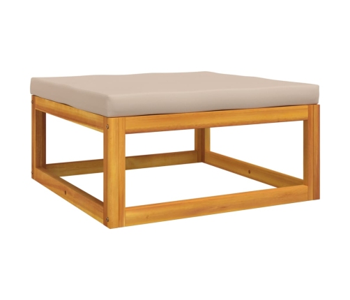 Set muebles de jardín 7 pzas madera maciza y cojines gris taupé