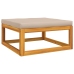 Set muebles de jardín 7 pzas madera maciza y cojines gris taupé