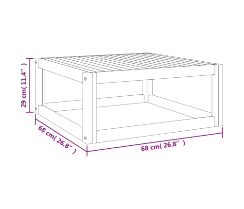 Set muebles de jardín 7 pzas madera maciza y cojines gris taupé