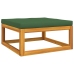 Juego muebles de jardín 7 piezas madera maciza y cojines verdes