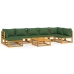 Set de muebles de jardín 8 pzas madera maciza con cojines verde