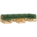 Set de muebles de jardín 8 pzas madera maciza con cojines verde