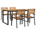 Juego de comedor de jardín 5 pzas madera maciza acacia y metal