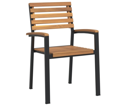 Juego de comedor de jardín 5 pzas madera maciza acacia y metal