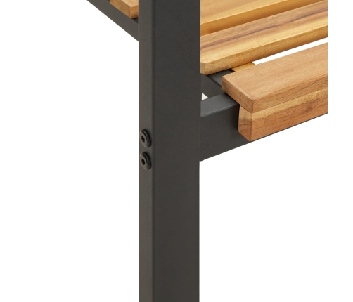 Juego de comedor de jardín 5 pzas madera maciza acacia y metal