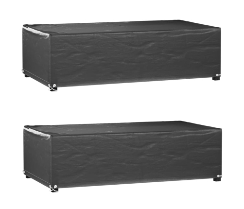 Fundas muebles de jardín 2 uds 8 ojales rectangular 125x70x35cm