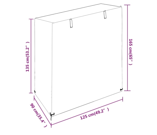 Fundas para banco balancín 2 uds 8 ojales PE 125x90x135/165cm